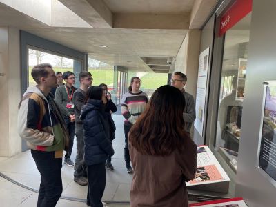 Inside the Millennium Seed Bank, an expert speaks to a group of visiting interns.